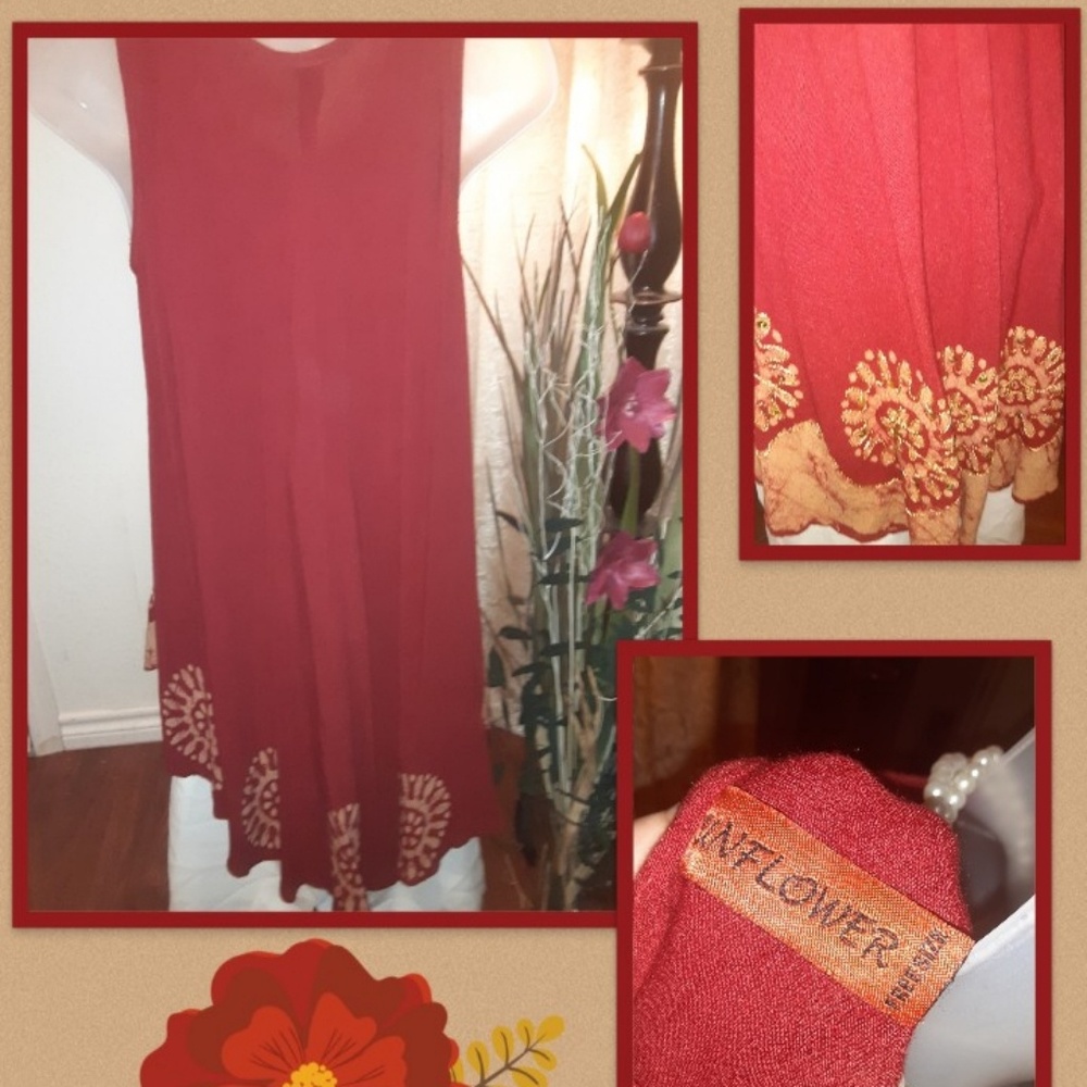 Beautiful sleevless Rust Color Long Blouse. - Picture 2 of 2